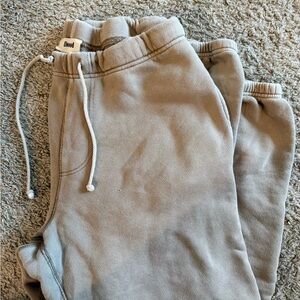 Neutral Gray Drawstring Sweat Joggers - Unbranded